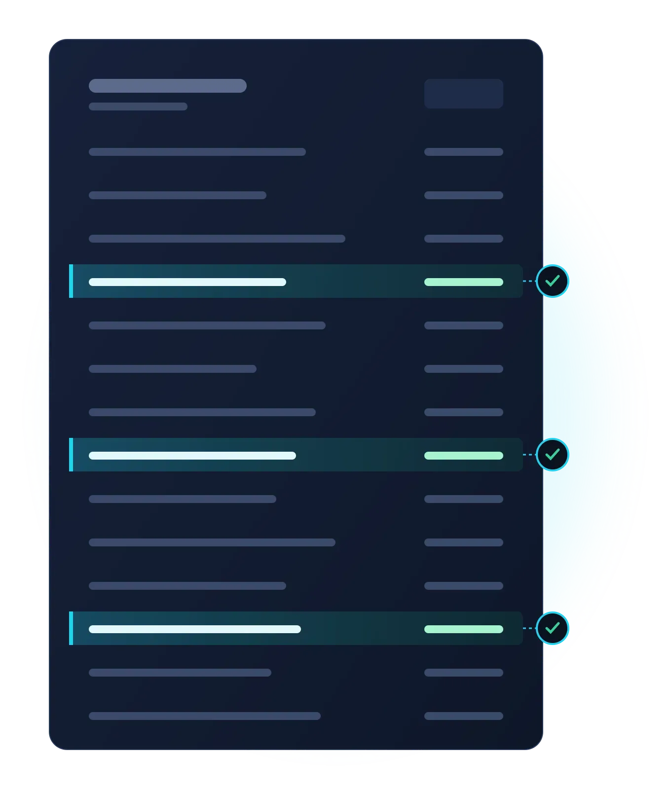 Illustration of a statement with three checked lines. No real account data.